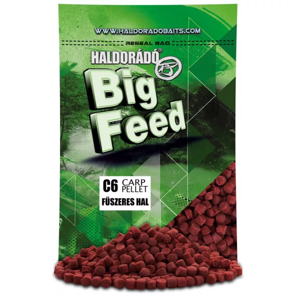 Haldorádó Big Feed C6 Pellet Kruidige Vis 700gr 6mm Voerpellet