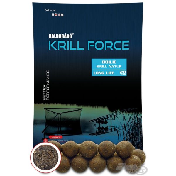 Haldorádó Krill Force Boilie Long Life 20mm Krill Natur Voer Boilie 700gr