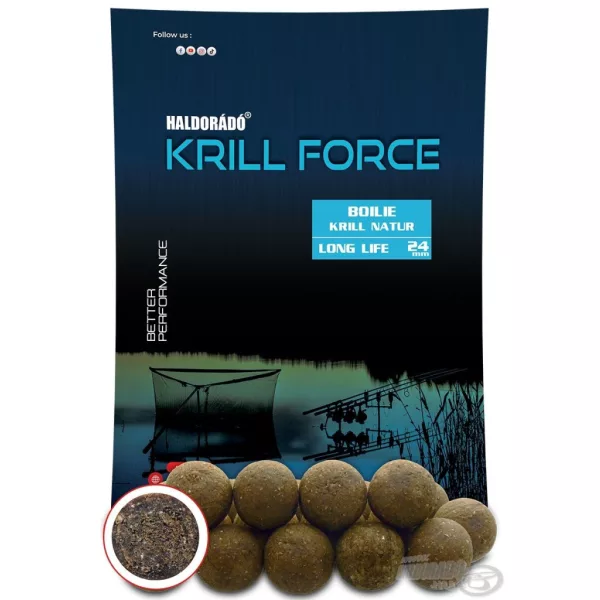 Haldorádó Krill Force Boilie Long Life 24mm Krill Natuur Voer Boilie 700gr