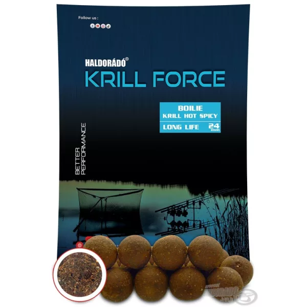 Haldorádó Krill Force Boilie Long Life 24mm Krill Hot Spicy Voer Boilie 700gr