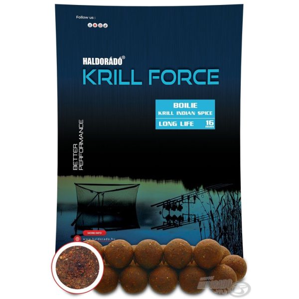 Haldorádó Krill Force Boilie Long Life 16mm Krill Indian Spice Voer Boilie 700gr
