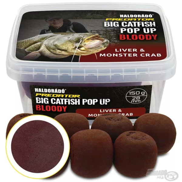 Haldorádó Meerval Pop Up 28mm Bloedige Lever-Monster Crab Meerval Haakaas 200gr