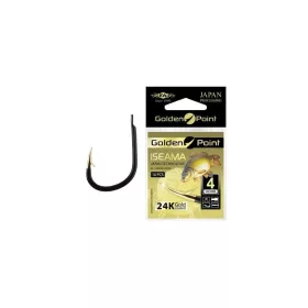   Mikado Golden Point Iseama 8 Platte Haak, Met Weerhaak Karperhaak 10 stuks