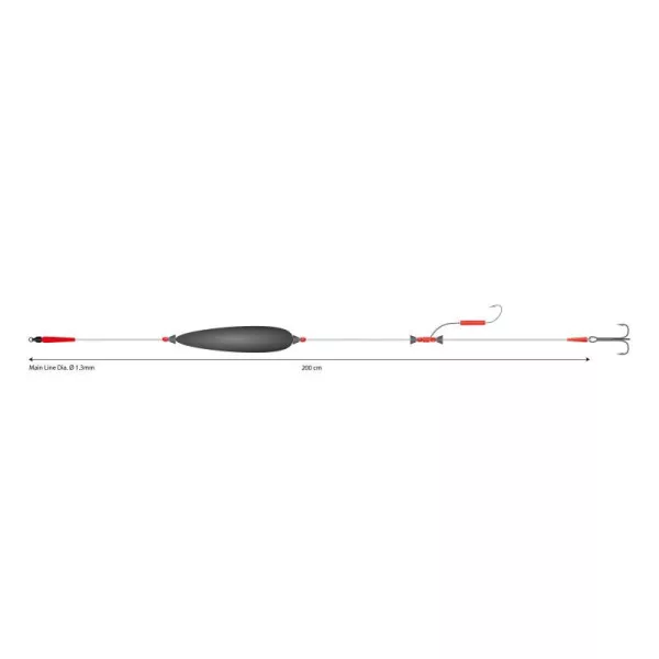 Mikado Mono Catfish 200cm 3/0 Meerval Leader met Dubbele Haak