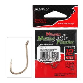   Mikado Method Feeder W/Barb 10 Goud Oog, Met Weerhaak Karperhaak 10 stuks