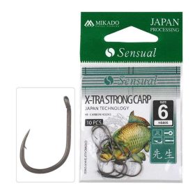   Mikado Xtra Strong Carp 14 Met oog, Met weerhaak karperhaak 10 stuks