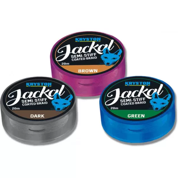 Kriston Jackal Semi-Stiff 30Lbs 20m 0.53mm Bruin Gevlochten onderlijn-Bruin