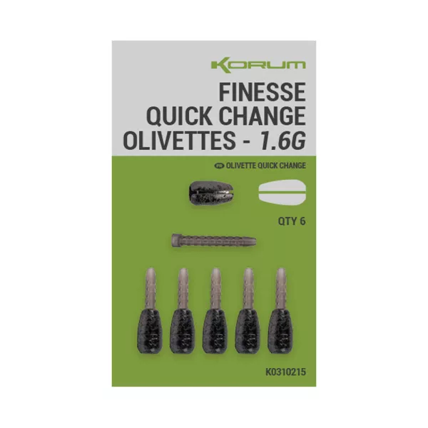 Korum Finesse Quick Change Olivettes Snelwissel Dobberlood 1,6g