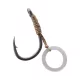 Korum Banded Hook Hairs 12 Gehaakte, Oogboilie Haak met Pelletring 5 stuks