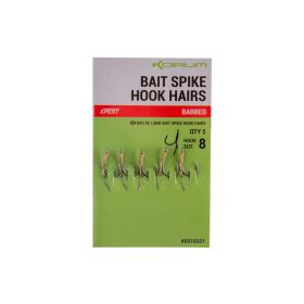   Korum Bait Spike Hook Hairs Barbed 8 Met Oog Aasprikkelhaak 5st