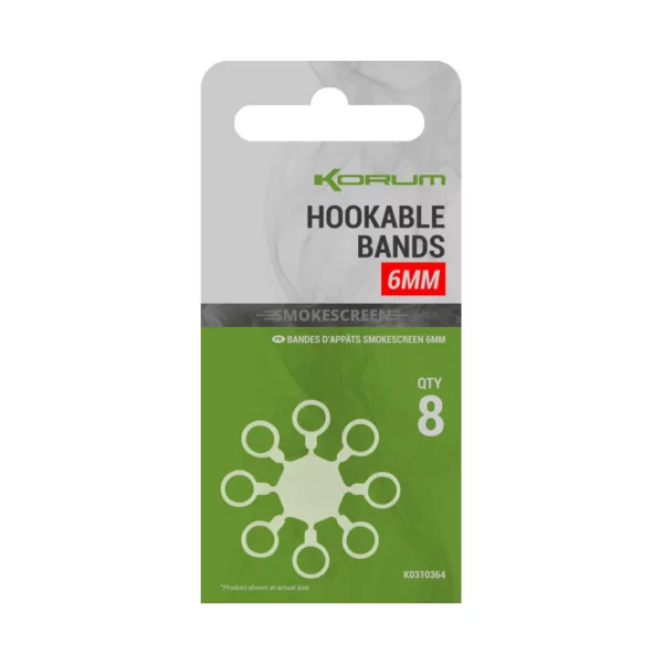 Korum Smokescreen Hookable Bands 6mm Pelletbandjes 8 stuks