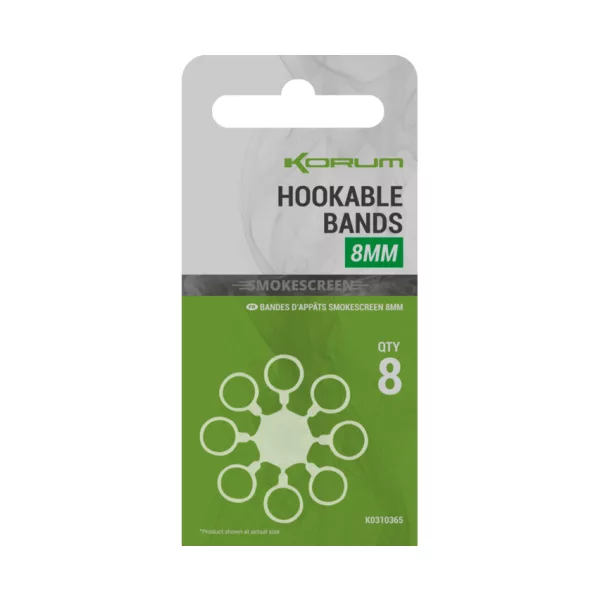 Korum Smokescreen Hookable Bands 8mm Pelletbandjes 8 stuks
