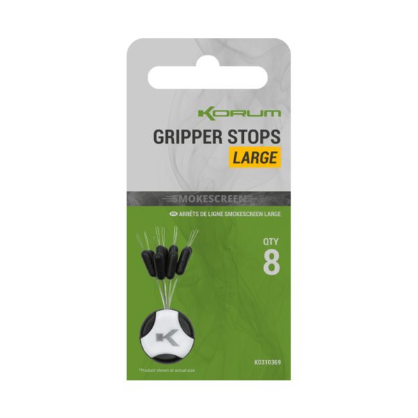 Korum Smokescreen Gripper Stops Large Stoppers 8 stuks