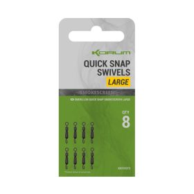 Korum Smokescreen Quick Snap Swivels Large Wartels 8 stuks