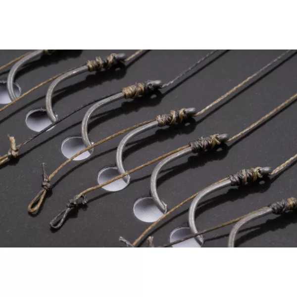 Korum Power Braid Method Hair Rigs 8 Füles, Szakállas Fonott Előkötött Horog 8db