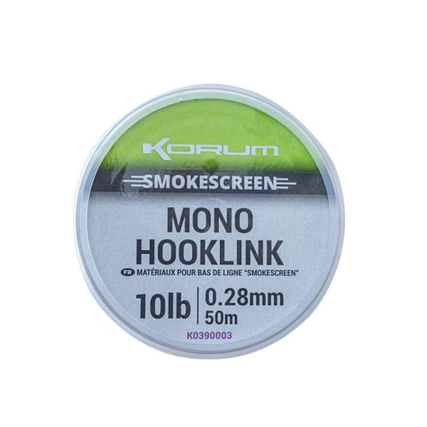 Korum Smokescreen Mono Hooklink 0,28mm Monofil Onderlijnmateriaal 50m