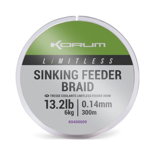 Korum Limitless Sinking Feeder Braid Zinkende Gevlochten Hoofdlijn 0,14mm 300m