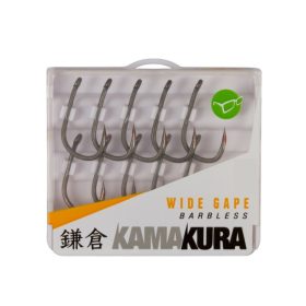   Korda Kamakura Wide Gape Barbless 6 Oog, Weerhaakloze Haak 10st