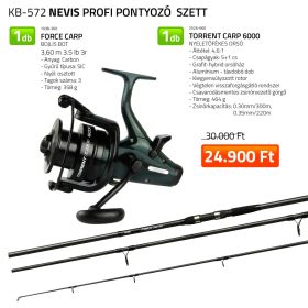   Nevis Force Carp 3,60m 3,5lb Karperhengel + Torrent Carp 6000 Baitrunner Molen Karpervisset