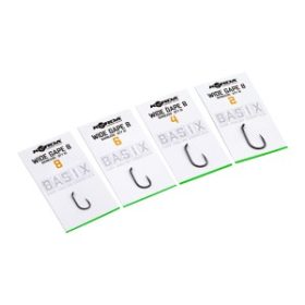   Korda Basix Wide Gape Barbless 6 Oog, Baardloze Haak 10 stuks
