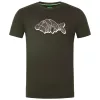 Korda Bedrukt Donker Olijf T-shirt S