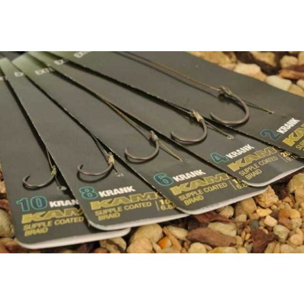 Korda Krank ready rig barbed maat 10 - voorgeknoopte karperhaak onderlijn