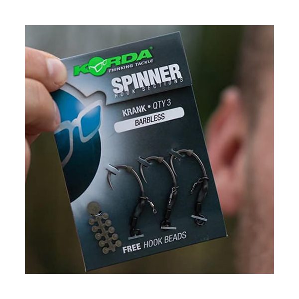 Korda Spinner Hook Sections Krank 4 Oog, Weerhaakloze Haak 3 stuks