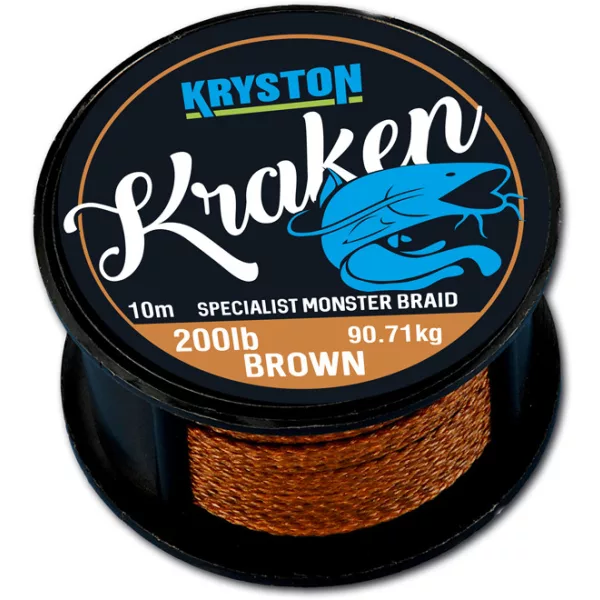 Kriston Kraken Monster Braid 200Lbs 10m 3.57mm Bruin Gevlochten onderlijn-Bruin