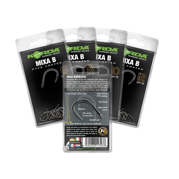 Korda Mixa B Hook 8 Oog, Baardloze Boilie Haak 10 stuks