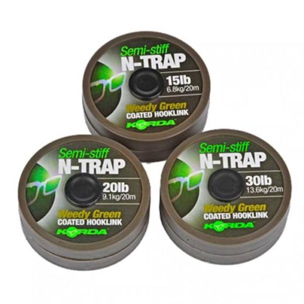Korda N-Trap Semi Stiff 15lb Weedy Green - karper onderlijnmateriaal