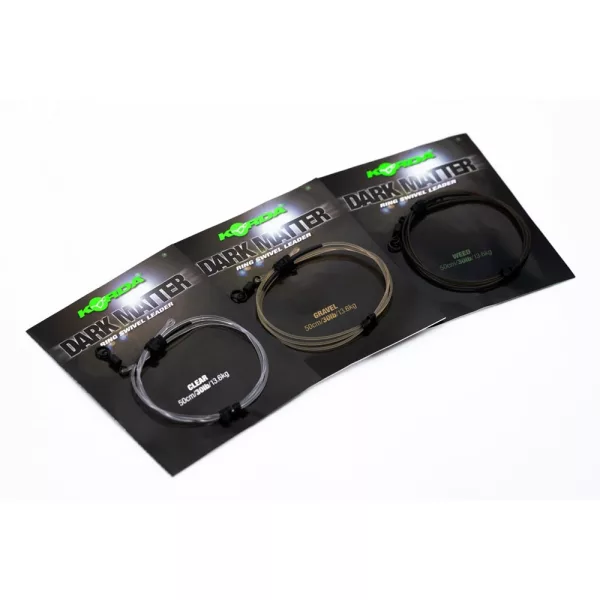 Korda Dark Matter Leader Ring Swivel Gravel Voorgemonteerde Karper Rig 50cm