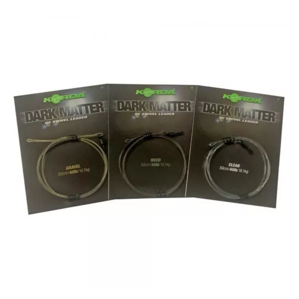 Korda Dark Matter Leader QC Swivel Clear Voorgemonteerde Karper Rig 50cm