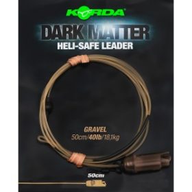   Korda - Dark Matter Leader Heli Safe Gravel 40lb 50cm kiezelkleurige helikoptermontage onderlijn