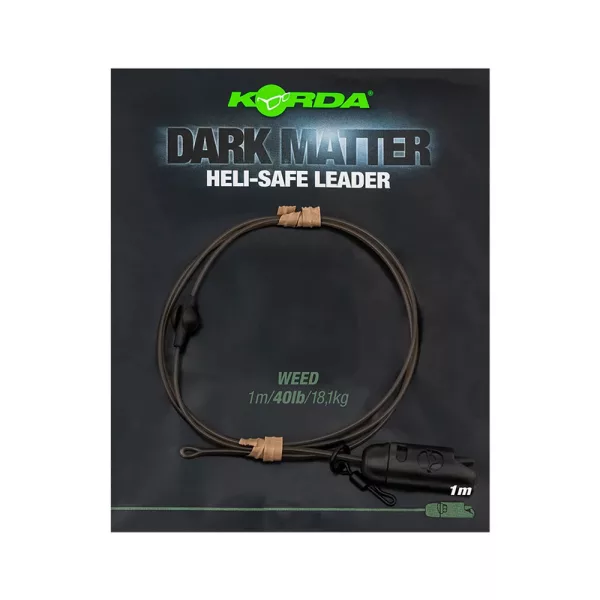Korda Dark Matter Leader Heli Safe Weed 40lb Voorgeknoopt Boiliestrig