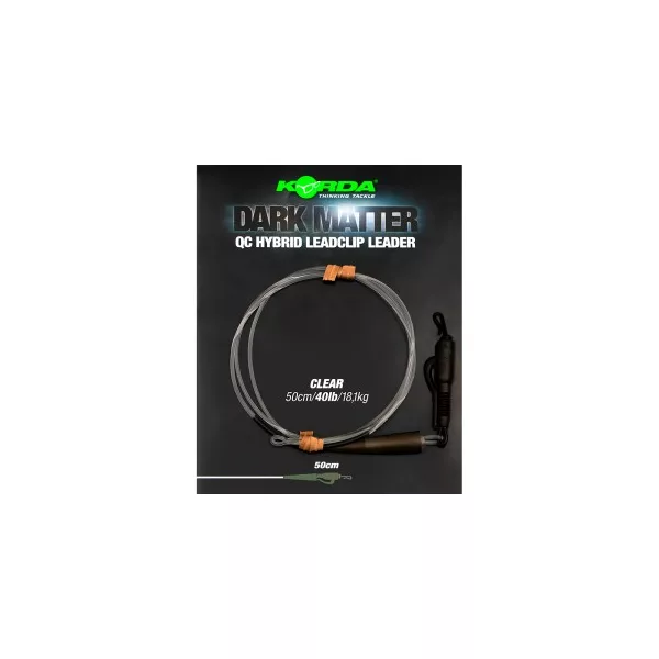 Korda - Dark Matter Leader QC Hybrid Clip Weed snelkoppeling gras kleurige onderlijn