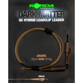   Korda - Dark Matter Leader 50 cm QC Hybrid Clip Gravel snelkoppeling grindkleurige onderlijn