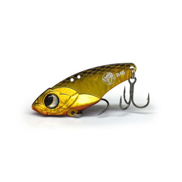 LUREFANS R45 - Zinkend 10g/45mm, 10 Zwart & Goud kleurcode kunstaas met blad