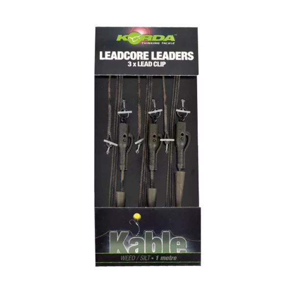 Korda Leadcore Hybrid Lead Clip Weed/Silt Voorgeknoopte Boilie Rig 3st