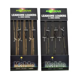   Korda Leadcore Ring Swivel Weed/Silt Voorgeknoopte Boilie Rig 3st