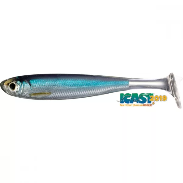 Livetarget Slow-Roll Shiner Paddle Tail Swimbait Zilver/Blauw 10cm Softbait 4db