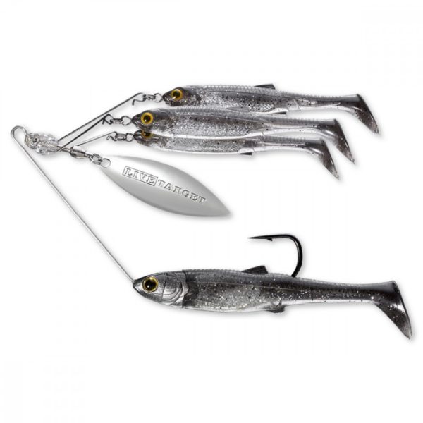 Livetarget Minnow Spinner Rig Rook/Zilver Klein 11gr Spinnerbait