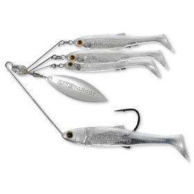   Livetarget Minnow Spinner Rig Parelmoer Wit/Zilver Klein 11gr Spinnerbait