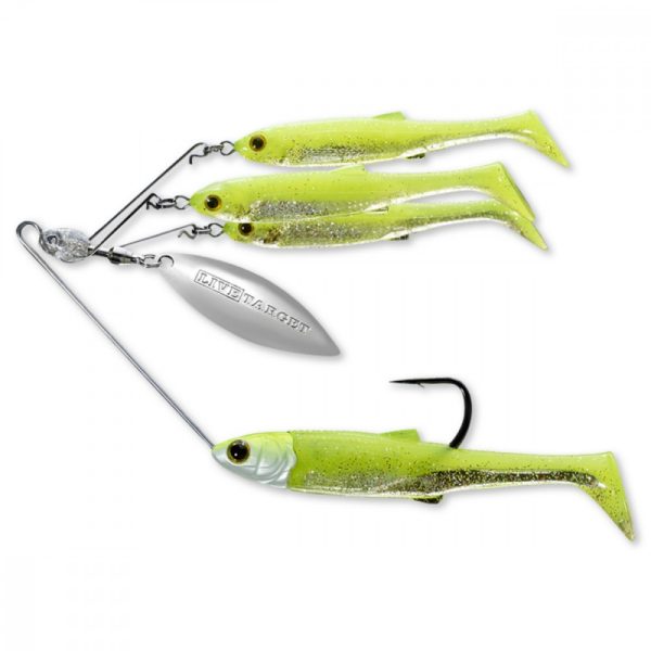 Livetarget Minnow Spinner Rig Chartreuse/Zilver Klein 11gr Spinnerbait