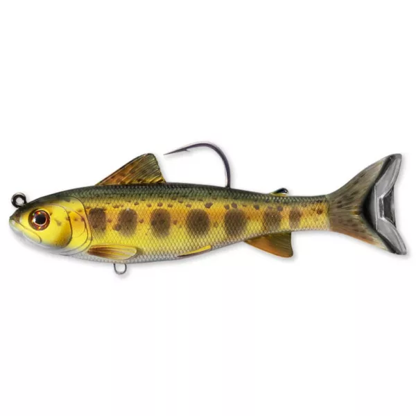 Livetarget Forel Parr Swimbait Gold Olive 10,9cm 21gr Rubberen vis