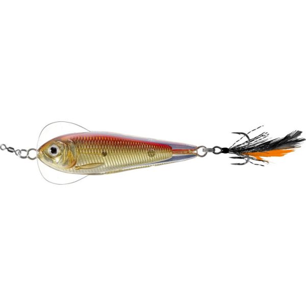Livetarget Flutter Shad Jigging Lepel Goud-Rood 7cm 28gr Wobbelende Lepel
