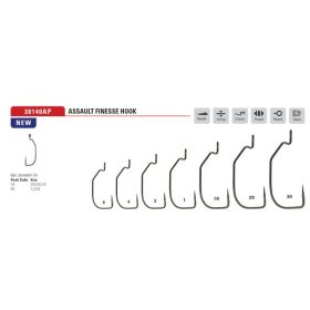 Mustad Assault Finesse Titanx 1/1 Oog, Baard Offset Haak 7st