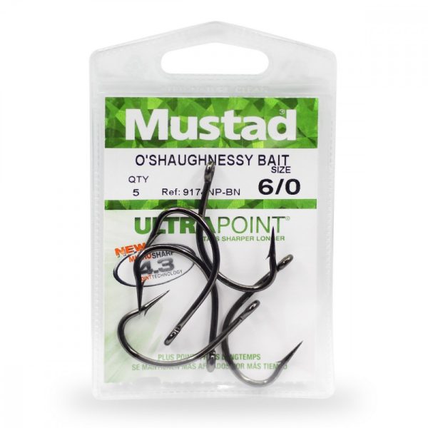 Mustad O Shaughnessy Bait 6/0 5st Oog, met weerhaak Meervalhaak