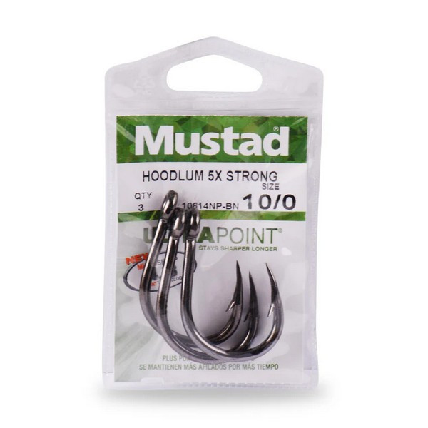 Mustad Live Bait 5 Ex Strong 5/0 Met oog, Haak met weerhaak 5 stuks