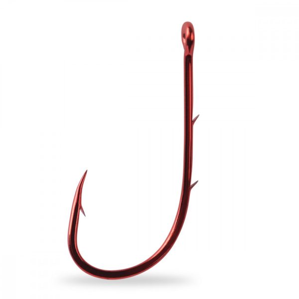 Mustad Rode Aashouder Haak 4/0 5db Oog, Weerhaak Snoekbaars Haak
