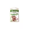 Mustad Rood Baitholder 4/0 Haak met oog, met weerhaak 6 stuks